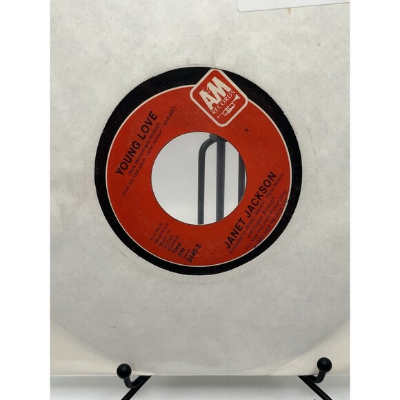 JANET JACKSON "Young Love / The Magic Is Working" 2440S 7" 45rpm AM Records Used - Picture 2 of 4